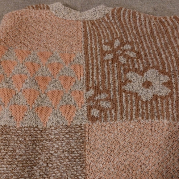 Sincerely Jules Floral Patchwork Wool Blend Open-Front Cardigan Sweater Size S - Picture 4 of 4